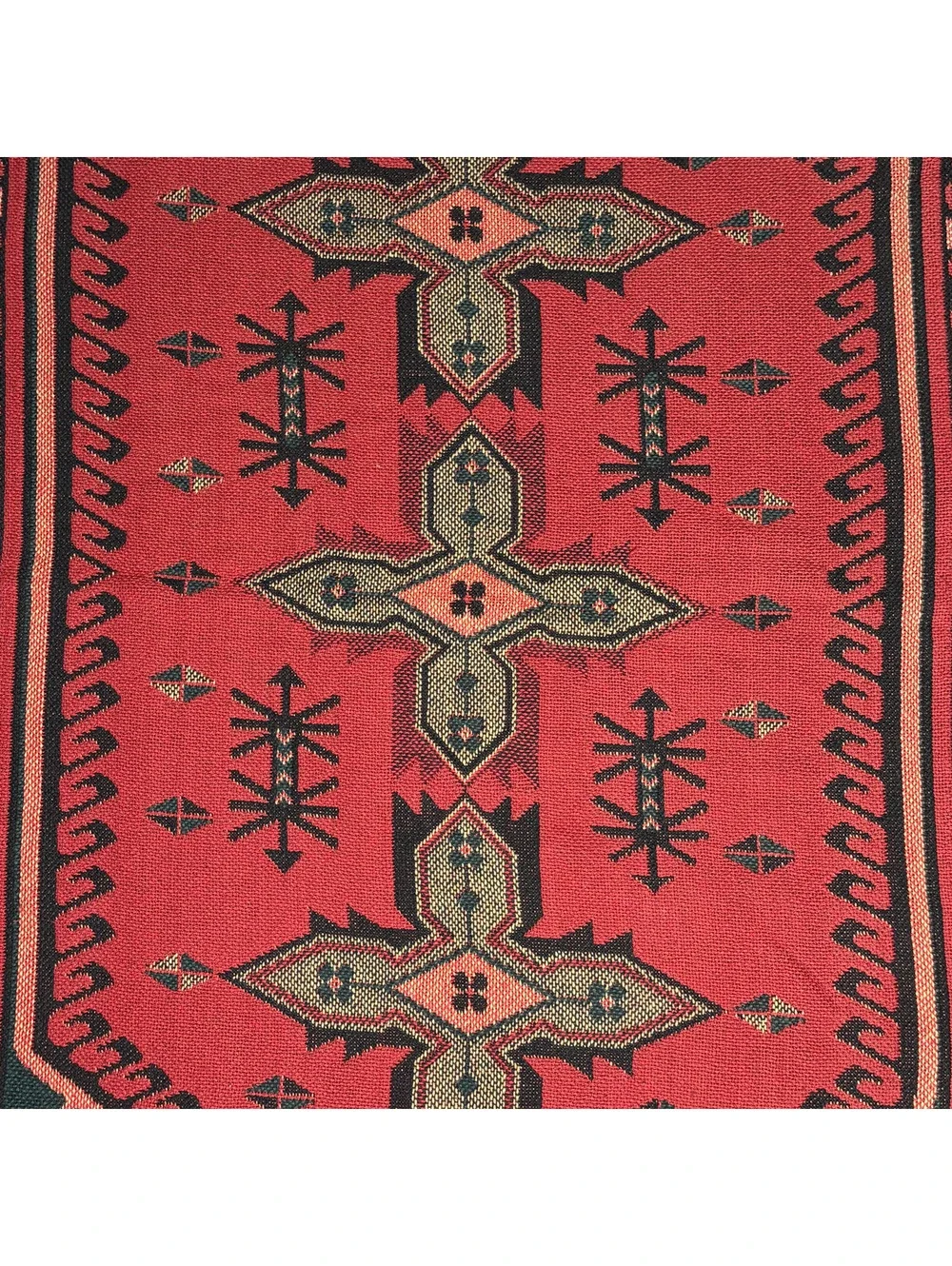 Vintage Bob Timberlake Woven Tapestry Throw Blanket Red